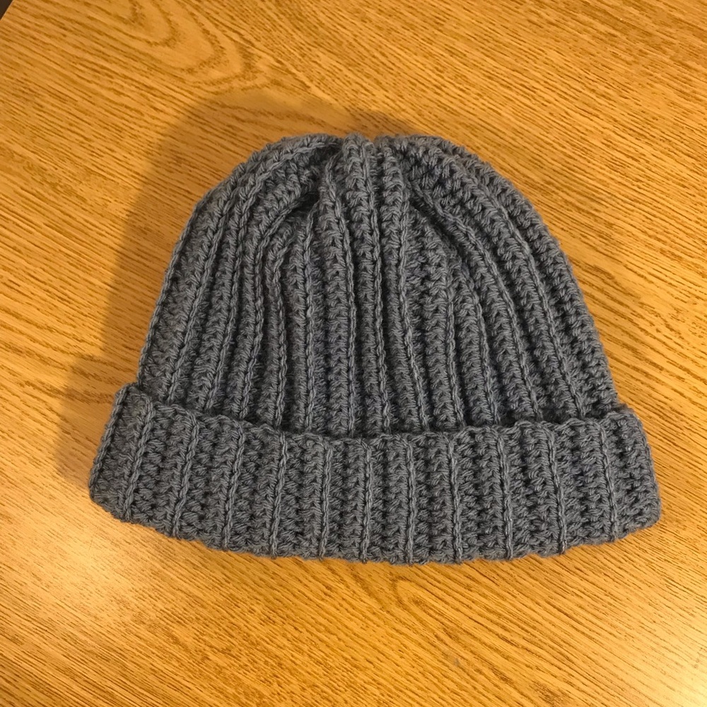 HANDMADE CROCHET BLUE BEANIE